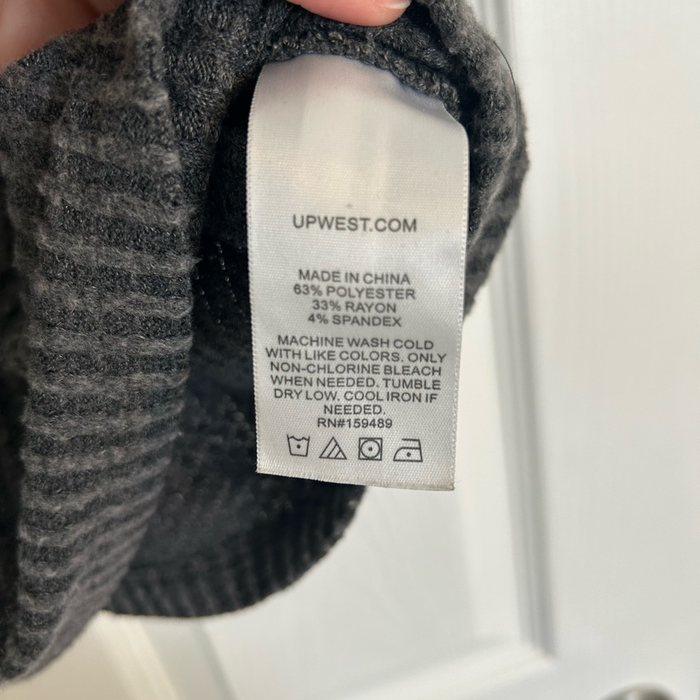 UpWest Charcoal Ribbed Knit Wide Leg Pants & Top Set - Picture 5 of 9